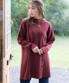 Tiaclasse L 【洗える】1枚でもレイヤード効果のあるサイドボタンチュニック