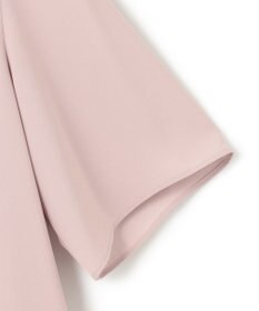 ICB L 【接触冷感・UVケア・速乾・洗える】BackSatinAmunzen 5分袖Vネックボウタイブラウス