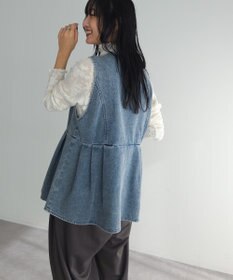 Green Parks デニムペプラムジレ