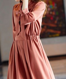 Tiaclasse 【洗える】リボンボウタイワンピース