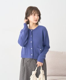 earth music&ecology 【イージーケア】パウダーシャギークルーネックカーディガン