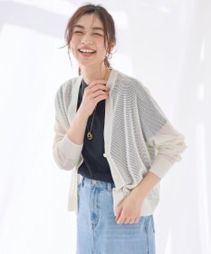 ANY メッシュＶネックニットカーディガン