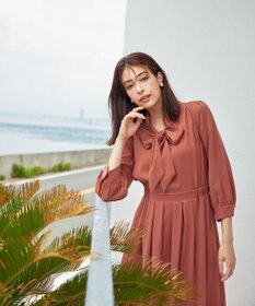 Tiaclasse 【洗える】リボンボウタイワンピース