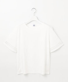 J.PRESS LADIES L 【接触冷感】コットンスムース 刺繍スリーブ カットソー