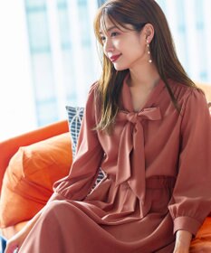 Tiaclasse 【洗える】リボンボウタイワンピース