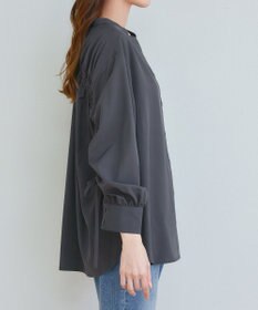 Tiaclasse 【洗える】ドロストギャザー袖シャツチュニック