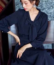 Tiaclasse 【洗える】リボンボウタイワンピース