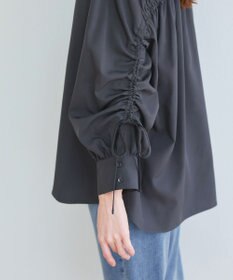 Tiaclasse 【洗える】ドロストギャザー袖シャツチュニック