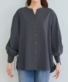 Tiaclasse 【洗える】ドロストギャザー袖シャツチュニック