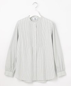 J.PRESS LADIES S 【洗える】BEZコットンナイロン ストライプ ピンタック ブラウス