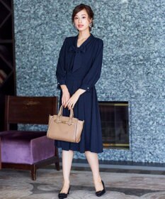 Tiaclasse 【洗える】リボンボウタイワンピース