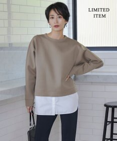 ICB L 【WEB限定・洗える】 ヘヴィダンボール シャツコンビプルオーバー