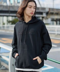 WEGO 【ユニセックス着用ITEM】エンボスステッチロゴプルパーカー