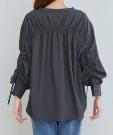 Tiaclasse 【洗える】ドロストギャザー袖シャツチュニック