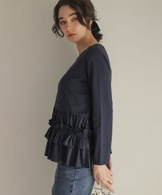 組曲 フリルシャツコンビ ロングTシャツ