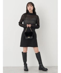 earth music&ecology ジャガードシャーリングシアートップス