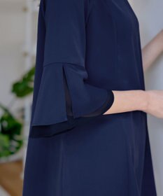 Tiaclasse 【新色追加・洗える】シフォンフレア袖チュニックブラウス