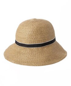 MOONBAT 【洗える】FURLA(フルラ)  ロゴ刺繍リボン 天然ハット