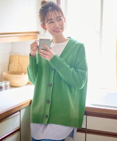 ANY 【洗濯機可】ラムウールVネック カーディガン