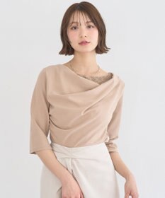 earth music&ecology レースレイヤードドレーププルオーバー