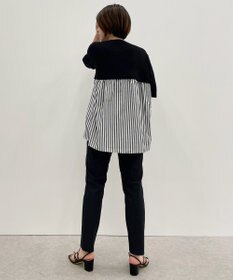 自由区 【洗える】ハイツイストコットンアセテート バックデザイン プルオーバーニット