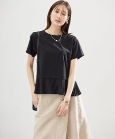 組曲 L クールプレーティング天竺プリーツ カットソー