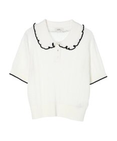 earth music&ecology フリルニットポロ