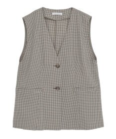 Green Parks ノースリーブチェックジレ