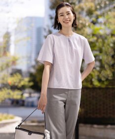 J.PRESS LADIES 【洗える・抗菌防臭・吸水速乾】サッカージャージー ペプラム カットソー