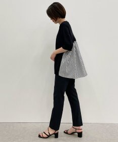 自由区 【洗える】ハイツイストコットンアセテート バックデザイン プルオーバーニット