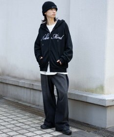 WEGO 【25年秋冬新作/ユニセックス着用ITEM/SMLサイズ展開】グラフィックロゴダブルZIPパーカー