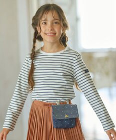 組曲 KIDS 【150-160cm】長袖ボーダー Tシャツ