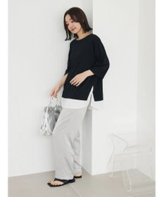 Green Parks 裾ドッキングレイヤー風７分袖プルオーバー