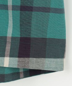 自由区 L コットンリネンチェック ブラウス