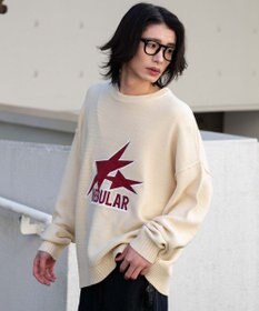 WEGO サテンワッペンニットプルオーバー