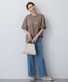 23区 【WEB&一部店舗限定/接触冷感】ツイストコットンプレーティング バルーンスリーブ カットソー