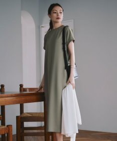 ICB 【接触冷感・UVケア・速乾・洗える】FluidBackSatin ワンピース