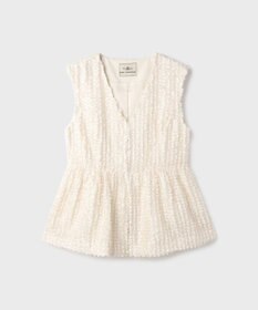 GRACE CONTINENTAL カットジャガードペプラムジレ