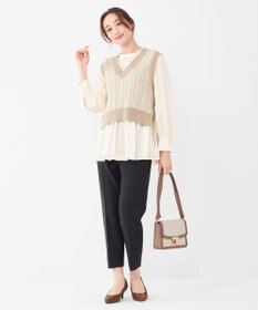 ANY SIS 【2SET】ニットベスト×チュニック ブラウス