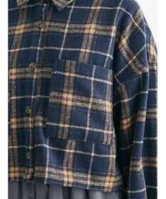 Green Parks ・ＥＬＥＮＣＡＲＥ　ＤＵＥ　シャギーチェックショートシャツ