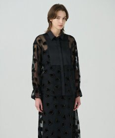 GRACE CONTINENTAL ハートオパールコンビシャツ