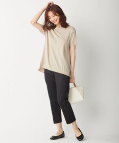 J.PRESS LADIES 【洗える】レーヨンストレッチ レイヤードニット