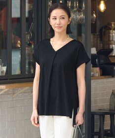 自由区 【XSサイズ~/洗える】ドレーピーポンチフレンチスリーブ カットソー