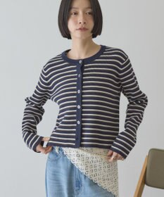 AMERICAN HOLIC マルチボーダーリブニットカーディガン