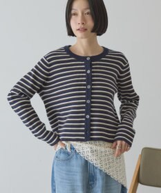 AMERICAN HOLIC マルチボーダーリブニットカーディガン