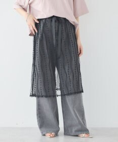 earth music&ecology ストライプレースレイヤードスカート