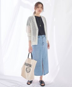 ANY メッシュＶネックニットカーディガン