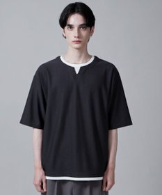 WEGO フェイクレイヤードキーネックT（S）