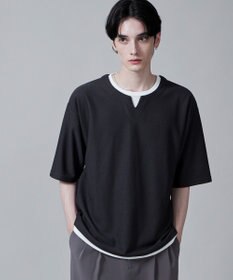 WEGO フェイクレイヤードキーネックT（S）