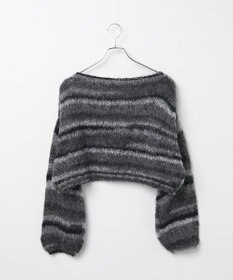 WEGO 段染めボーダーモヘアライクニット